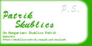 patrik skublics business card